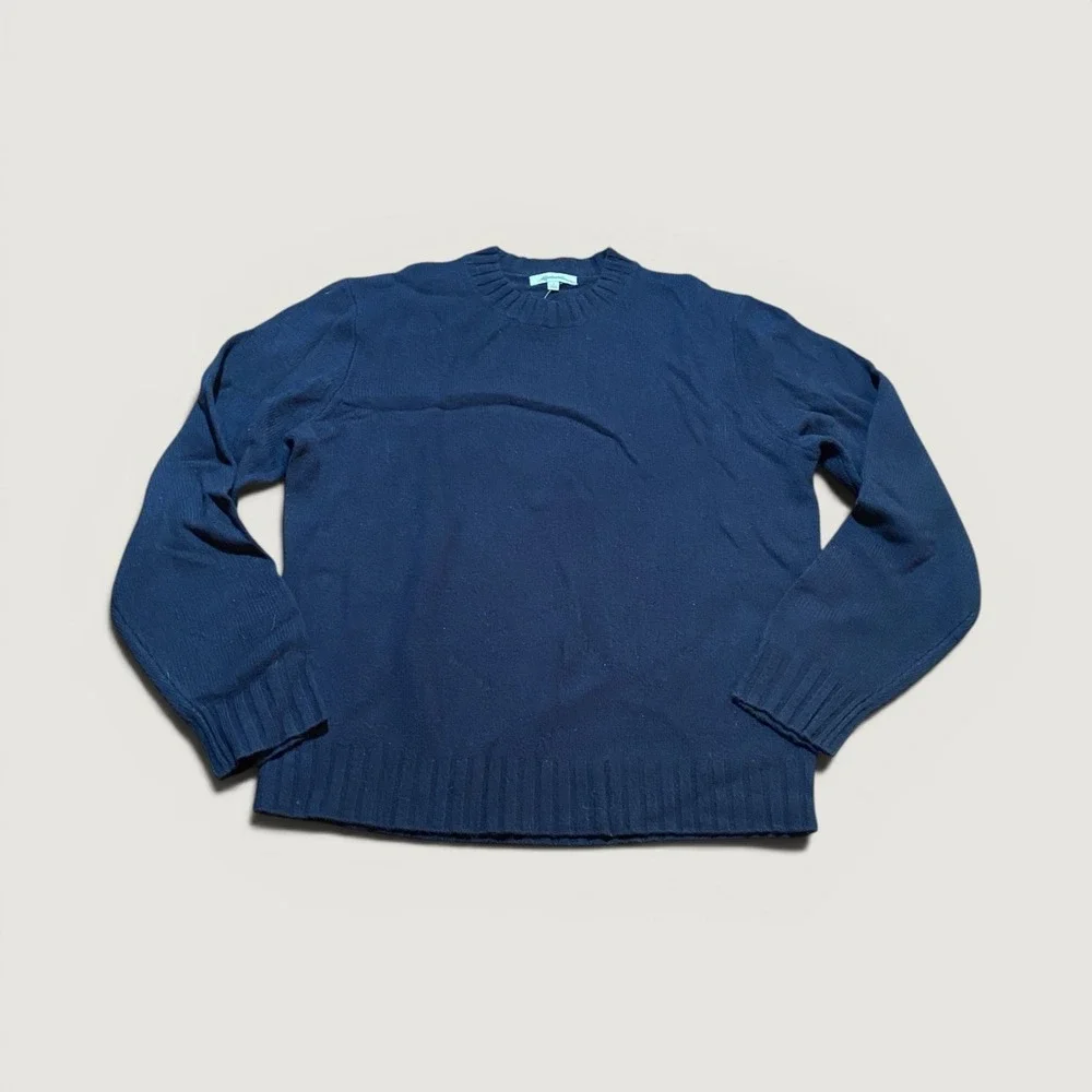 NWT Madewell Crewneck Sweater in Heritage Merino Wool Navy Blue Men's Small